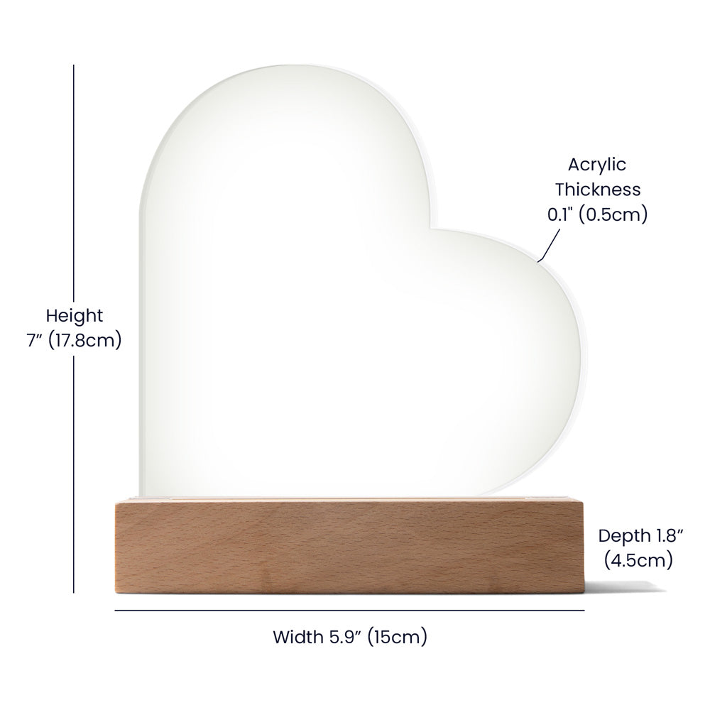Too Many Feet for Christmas Heart Shaped Acrylic light