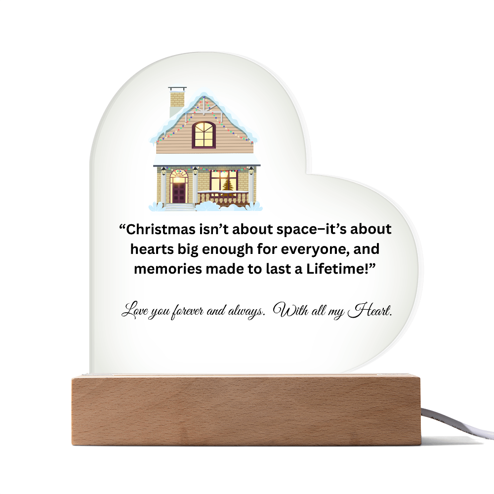 Too Many Feet for Christmas Heart Shaped Acrylic light