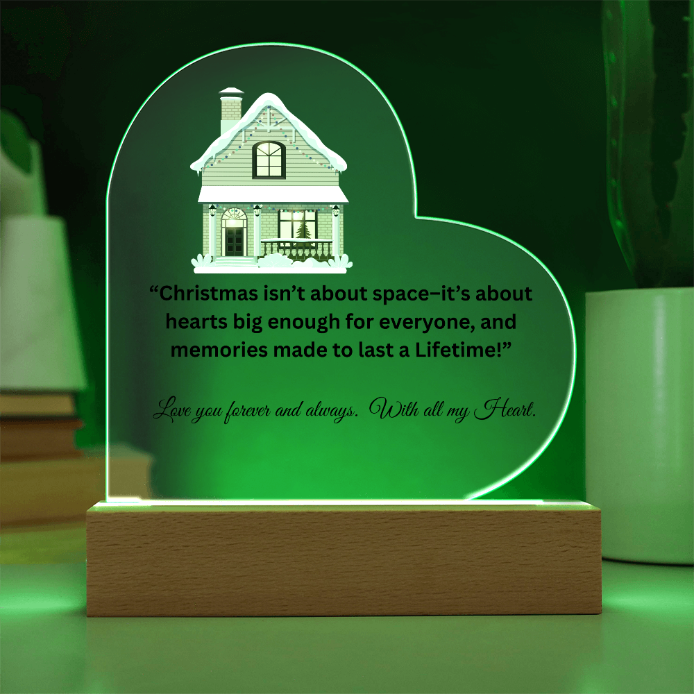 Too Many Feet for Christmas Heart Shaped Acrylic light